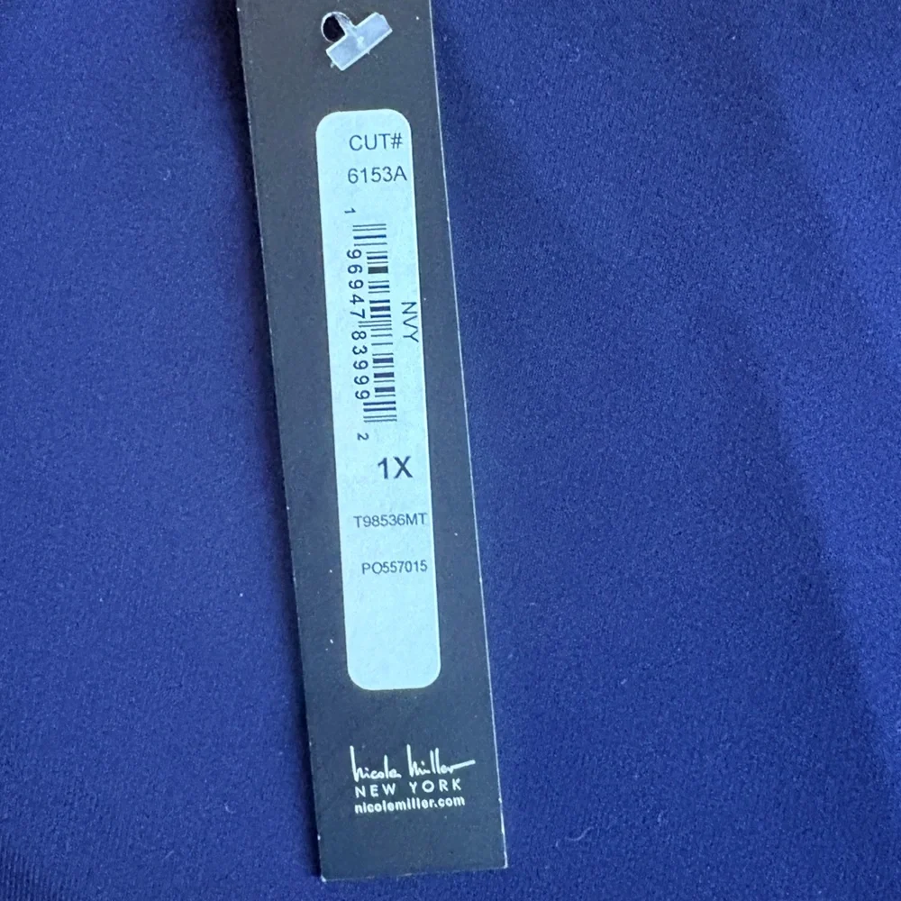 Nicole Miller Navy Blue Midi Dress NWT 1X - Picture 5 of 8